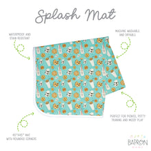 Load image into Gallery viewer, Cookies and Milk Splash Mat - A Waterproof Catch-All for Highchair Spills