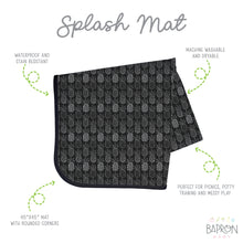 Load image into Gallery viewer, Monochrome Pineapple Splash Mat - A Waterproof Catch-All for Highchair Spills and More!