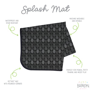 Monochrome Pineapple Splash Mat - A Waterproof Catch-All for Highchair Spills and More!