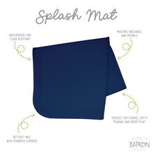 Load image into Gallery viewer, Navy Splash Mat - A Waterproof Catch-All for Highchair Spills