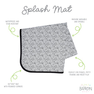 Organic Dot Splash Mat - A Waterproof Catch-All for Highchair Spills and More!