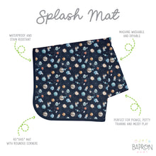 Load image into Gallery viewer, Outer Space Splash Mat - A Waterproof Catch-All for Highchair Spills and More!