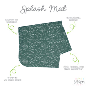 Pine Forest Splash Mat - A Waterproof Catch-All for Highchair Spills and More!