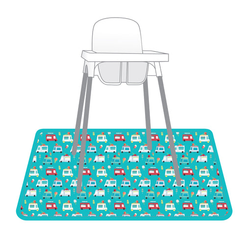 [SALE] Ice Cream Truck Splash Mat - A Waterproof Catch-All for Highchair Spills and More!