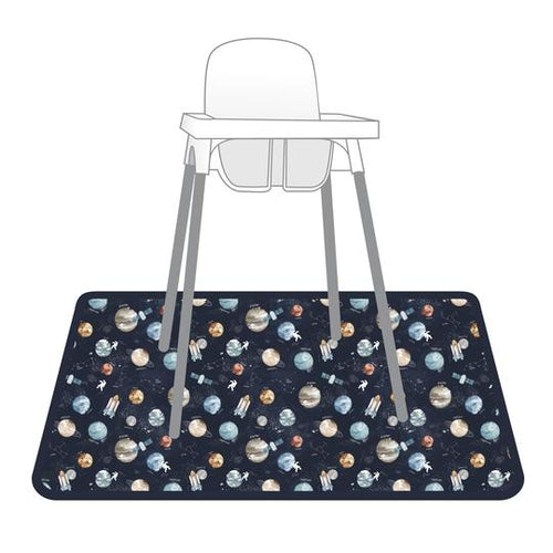 Outer Space Splash Mat - A Waterproof Catch-All for Highchair Spills and More!