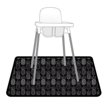 Load image into Gallery viewer, Monochrome Pineapple Splash Mat - A Waterproof Catch-All for Highchair Spills and More!
