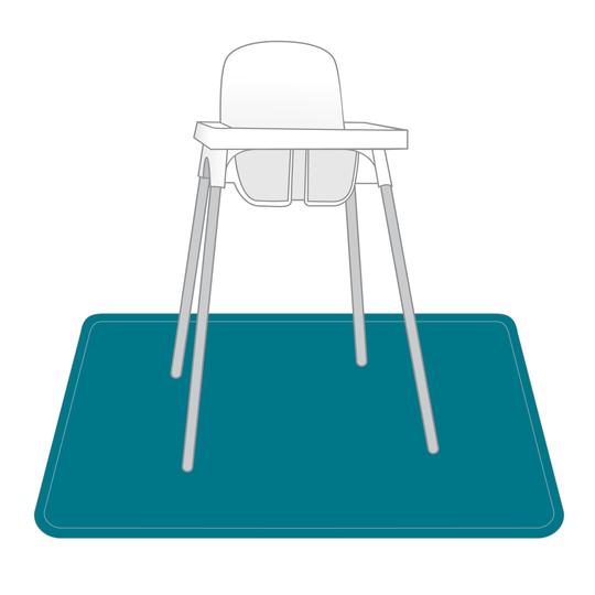 Teal Splash Mat - A Waterproof Catch-All for Highchair Spills and More!