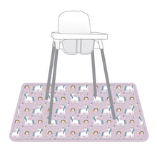 Load image into Gallery viewer, Unicorn Wishes Splash Mat - A Waterproof Catch-All for Highchair Spills and More!