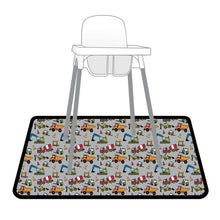 Load image into Gallery viewer, Construction Zone Splash Mat - A Waterproof Catch-All for Highchair Spills and More!