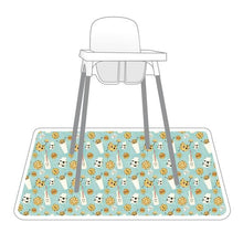 Load image into Gallery viewer, Cookies and Milk Splash Mat - A Waterproof Catch-All for Highchair Spills