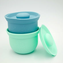 Load image into Gallery viewer, Mini AdoraBowls Mama Yay! Bowl with Lid Mint &amp; Teal,Peach &amp; Pink Bib Bapron BapronBaby BLW Baby Led Weaning Toddler Feeding
