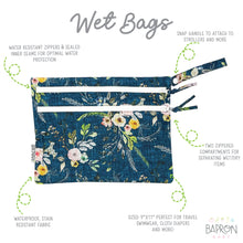 Load image into Gallery viewer, Boho Floral - Waterproof Wet Bag (For mealtime, on-the-go, and more!)