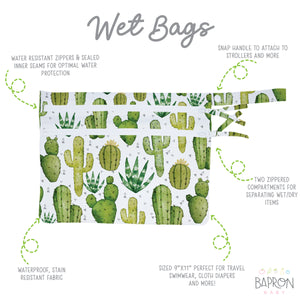 Desert Cactus - Waterproof Wet Bag (For mealtime, on-the-go, and more!)
