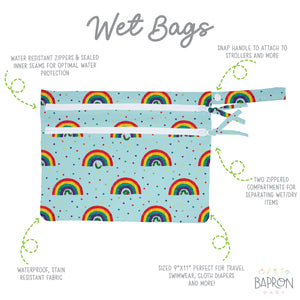 Rainbow Caterpillar - Waterproof Wet Bag (For mealtime, on-the-go, and more!)