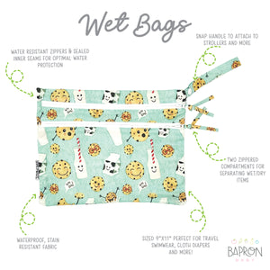Cookies and Milk - Waterproof Wet Bag (For mealtime, on-the-go, and more!)