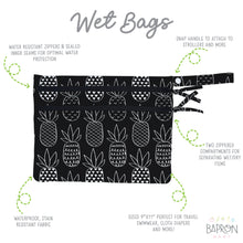 Load image into Gallery viewer, Monochrome Pineapple - Waterproof Wet Bag (For mealtime, on-the-go, and more!)