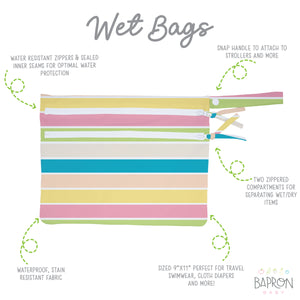 Rainbow Stripes - Waterproof Wet Bag (For mealtime, on-the-go, and more!)
