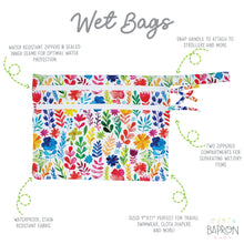 Load image into Gallery viewer, Rainbow Watercolor Floral - Waterproof Wet Bag (For mealtime, on-the-go, and more!)